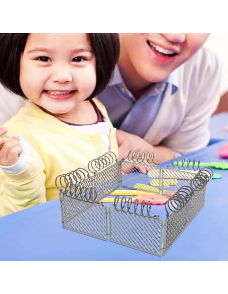 Juego de Cercas Miniatura DIY VICASKY - Plástico Gris Claro 19x19x8.7cm