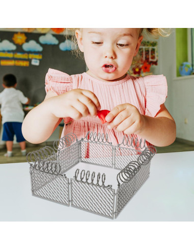 Juego de Cercas Miniatura DIY VICASKY - Plástico Gris Claro 19x19x8.7cm