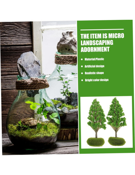 2 Árboles Miniatura Realistas NUOBESTY para Diorama 12.5cm
