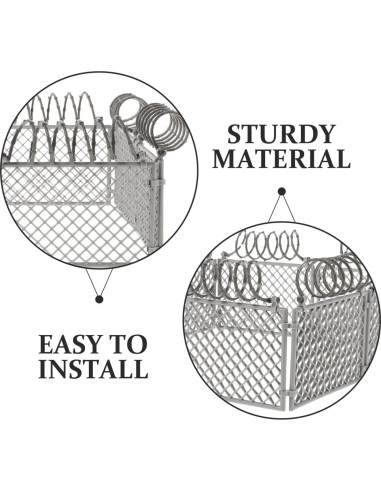 Juego de Cercas Miniatura DIY VICASKY - Plástico Gris Claro 19x19x8.7cm