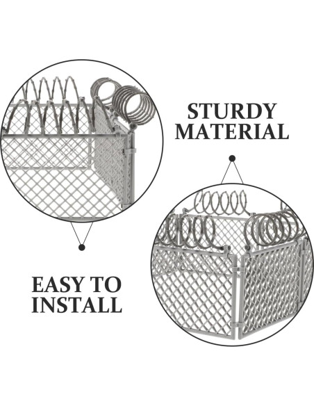 Juego de Cercas Miniatura DIY VICASKY - Plástico Gris Claro 19x19x8.7cm