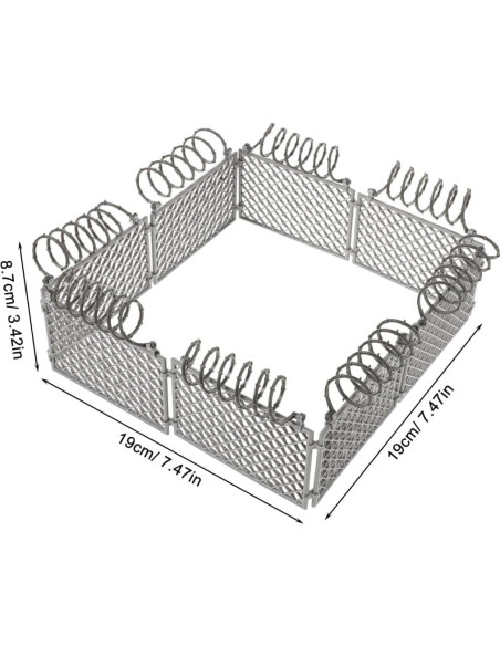 Juego de Cercas Miniatura DIY VICASKY - Plástico Gris Claro 19x19x8.7cm