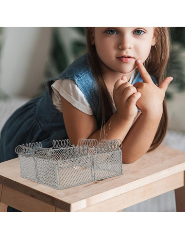 Juego de Cercas Miniatura DIY VICASKY - Plástico Gris Claro 19x19x8.7cm