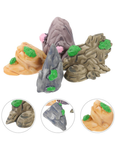 12 Adornos de Montaña en Miniatura para Acuario Ipetboom