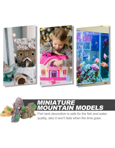 12 Adornos de Montaña en Miniatura para Acuario Ipetboom