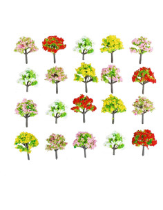 100 Árboles de Modelo Coloridos NW 4cm para Escenario de Tren