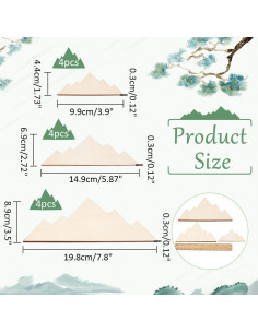 NBEADS 12 Piezas Montañas de Madera Sin Terminar para DIY 2