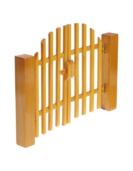 Puerta de Madera Miniatura NUOBESTY para Jardín de Hadas 13.3x12.5cm Puerta de Madera Miniatura NUOBESTY para Jardín de Hadas 13.3x12.5cm