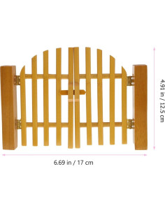 Puerta de Madera Miniatura NUOBESTY para Jardín de Hadas 13.3x12.5cm 2