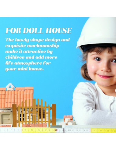 Puerta de Madera Miniatura NUOBESTY para Jardín de Hadas 13.3x12.5cm