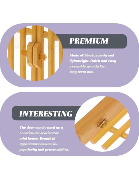 Puerta de Madera Miniatura NUOBESTY para Jardín de Hadas 13.3x12.5cm Puerta de Madera Miniatura NUOBESTY para Jardín de Hadas 13.3x12.5cm