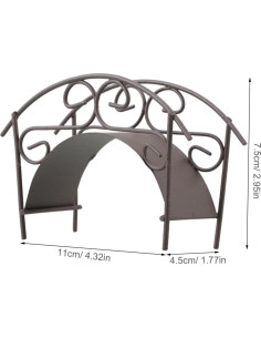 Puente de Metal en Miniatura TOYANDONA para Jardín 11x7.5cm 2