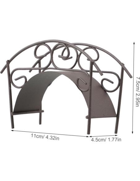 Puente de Metal en Miniatura TOYANDONA para Jardín 11x7.5cm Puente de Metal en Miniatura TOYANDONA para Jardín 11x7.5cm