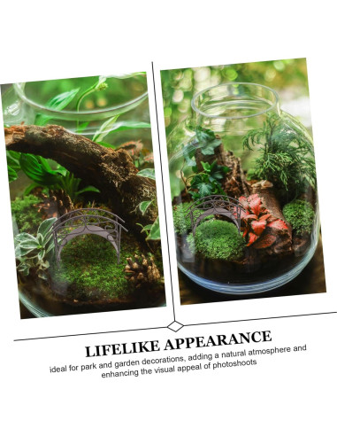 Puente de Metal en Miniatura TOYANDONA para Jardín 11x7.5cm