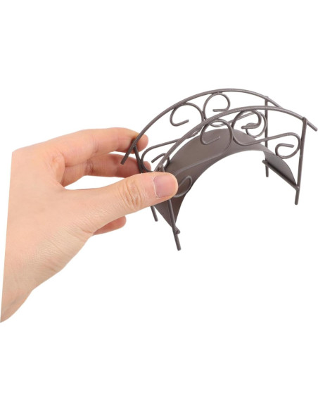 Puente de Metal en Miniatura TOYANDONA para Jardín 11x7.5cm Puente de Metal en Miniatura TOYANDONA para Jardín 11x7.5cm