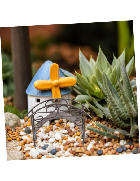 Puente de Metal en Miniatura TOYANDONA para Jardín 11x7.5cm Puente de Metal en Miniatura TOYANDONA para Jardín 11x7.5cm