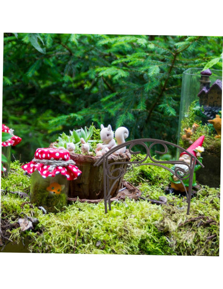 Puente de Metal en Miniatura TOYANDONA para Jardín 11x7.5cm Puente de Metal en Miniatura TOYANDONA para Jardín 11x7.5cm