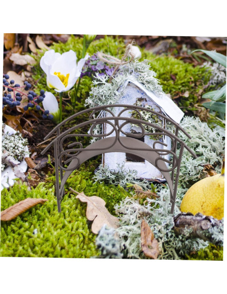 Puente de Metal en Miniatura TOYANDONA para Jardín 11x7.5cm Puente de Metal en Miniatura TOYANDONA para Jardín 11x7.5cm
