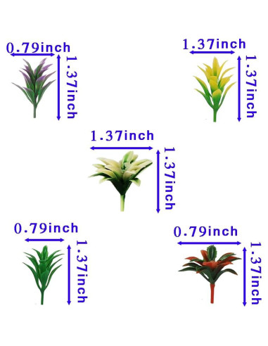 100pcs Árboles Miniatura Coloridos NW para Modelismo Escenario