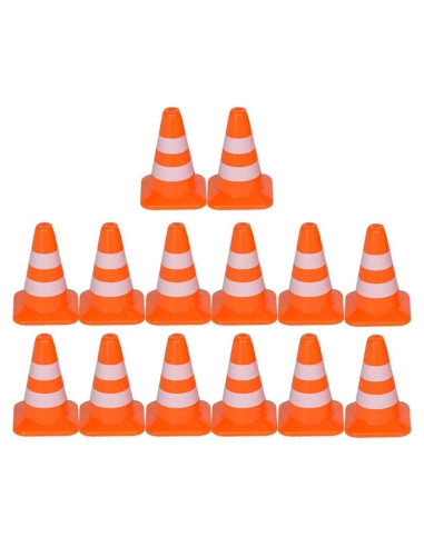 14 Mini Conos de Tráfico Naranjas Dwuww para Dioramas