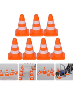 14 Mini Conos de Tráfico Naranjas Dwuww para Dioramas 2