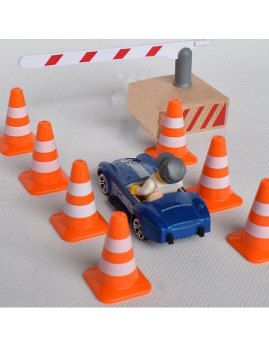 14 Mini Conos de Tráfico Naranjas Dwuww para Dioramas