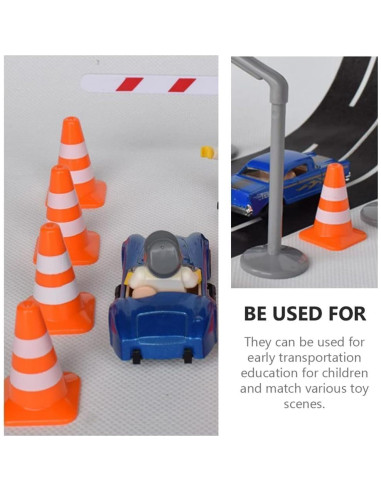 14 Mini Conos de Tráfico Naranjas Dwuww para Dioramas