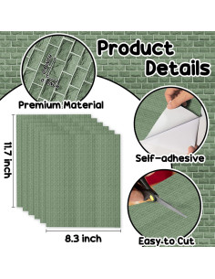 Warmtree 6 Pcs Alfombrillas de Calle de Adoquín Autoadhesivas 2