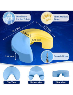 Almohada Ergonómica TMVAP para Durmientes Laterales Azul 53x25cm 2