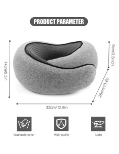 Almohada de Viaje RURING Azul Oscuro Espuma de Memoria 2