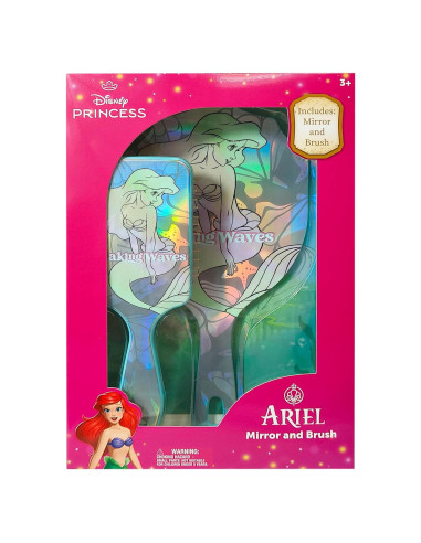 Conjunto de Spa Disney Ariel para Niñas - Cepillo y Espejo