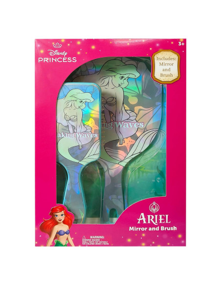 Conjunto de Spa Disney Ariel para Niñas - Cepillo y Espejo