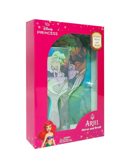 Conjunto de Spa Disney Ariel para Niñas - Cepillo y Espejo