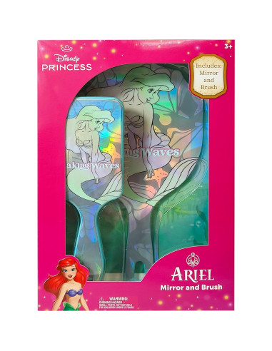 Conjunto de Spa Disney Ariel para Niñas - Cepillo y Espejo