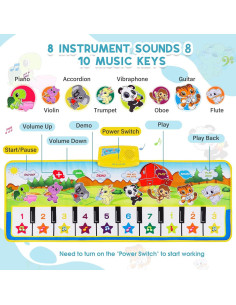 Alfombra Musical Sanmersen Verde 101.6 x 35.6 cm 8 Sonidos 2