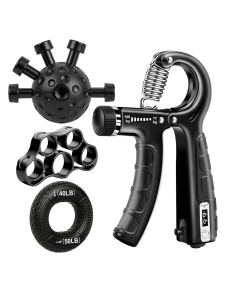 Kit de Entrenador de Fuerza de Agarre TEAWOO 4 en 1 Ajustable