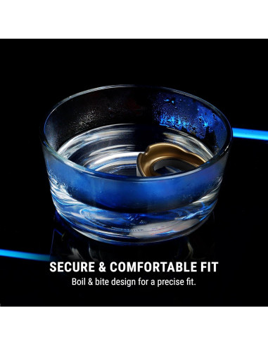 Protector Bucal Hayabusa para Deportes de Combate Juvenil - Negro/Dorado