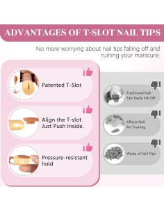 Set de Práctica de Uñas Acrílicas 3PCS con Base y 100 Puntas 2