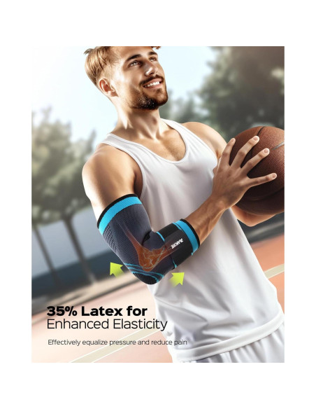 Manga de Compresión para Codo Rakiie Azul Mediano - Alivio Tendinitis