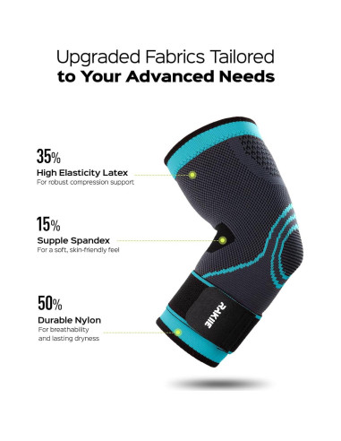 Manga de Compresión para Codo Rakiie Azul Mediano - Alivio Tendinitis