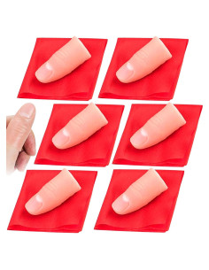 Dedo Falso Mágico DAZEBRA con 6 Pañuelos Rojos - 2 Tamaños