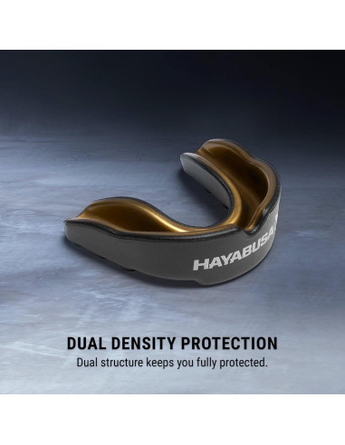 Protector Bucal Hayabusa para Deportes de Combate Juvenil - Negro/Dorado