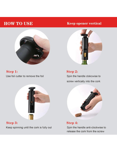 Juego Sacacorchos Uinxan 4 en 1 con Vertedor y Tapones