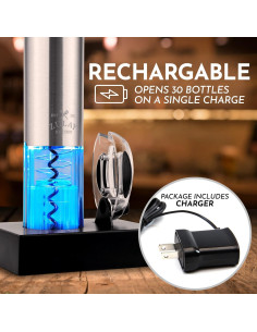 Abridor de Vino Eléctrico Zulay Kitchen Recargable 3 en 1 2