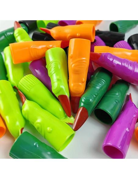 35 Dedos de Bruja de Plástico GXXMEI para Halloween - 5 Colores