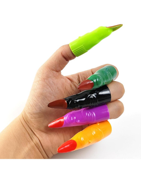35 Dedos de Bruja de Plástico GXXMEI para Halloween - 5 Colores