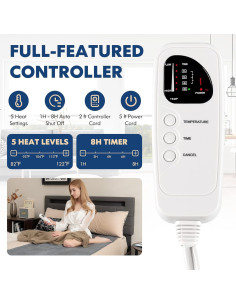 Almohadilla Térmica Eléctrica PETSITE 180x76 cm 5 Niveles Calor 2