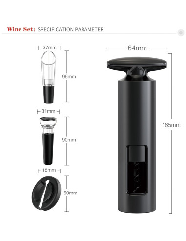 Juego Sacacorchos Uinxan 4 en 1 con Vertedor y Tapones