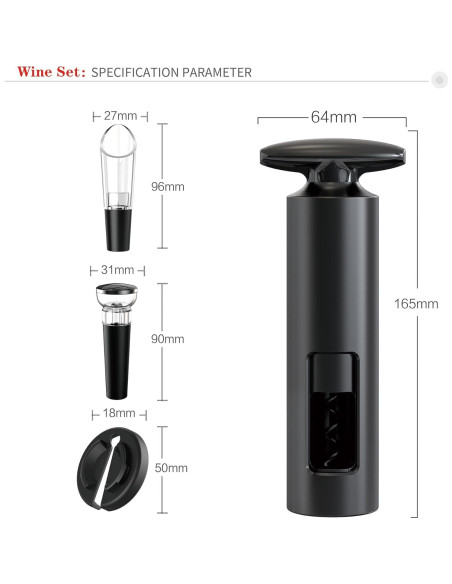 Juego Sacacorchos Uinxan 4 en 1 con Vertedor y Tapones