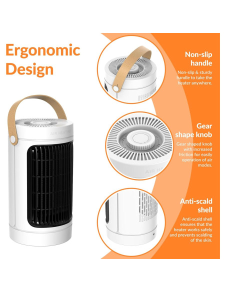 Calentador Eléctrico Portátil ADTARK 1500W con Termostato y Protección Calentador Eléctrico Portátil ADTARK 1500W con Termostato y Protección